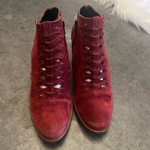 NWOB Free People Loveland Ankle Boot Red Sz. 36